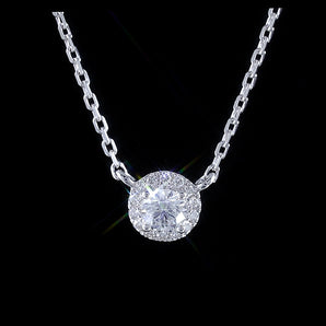 Customized silver inlaid zircon pendant for jewelry