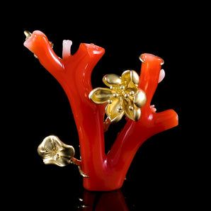 Red Cora Brooch